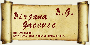 Mirjana Gačević vizit kartica